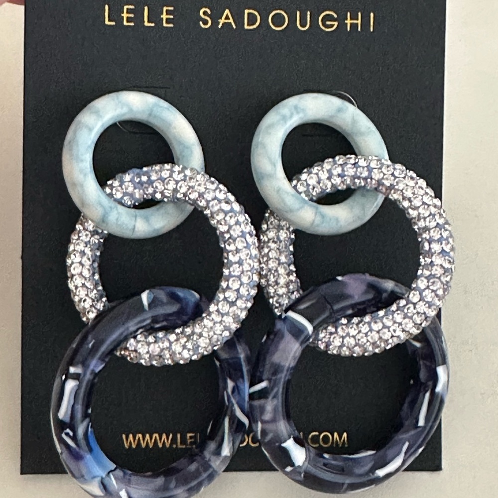 LELE sadoughi triple hoops long earrings - Picture 4 of 11